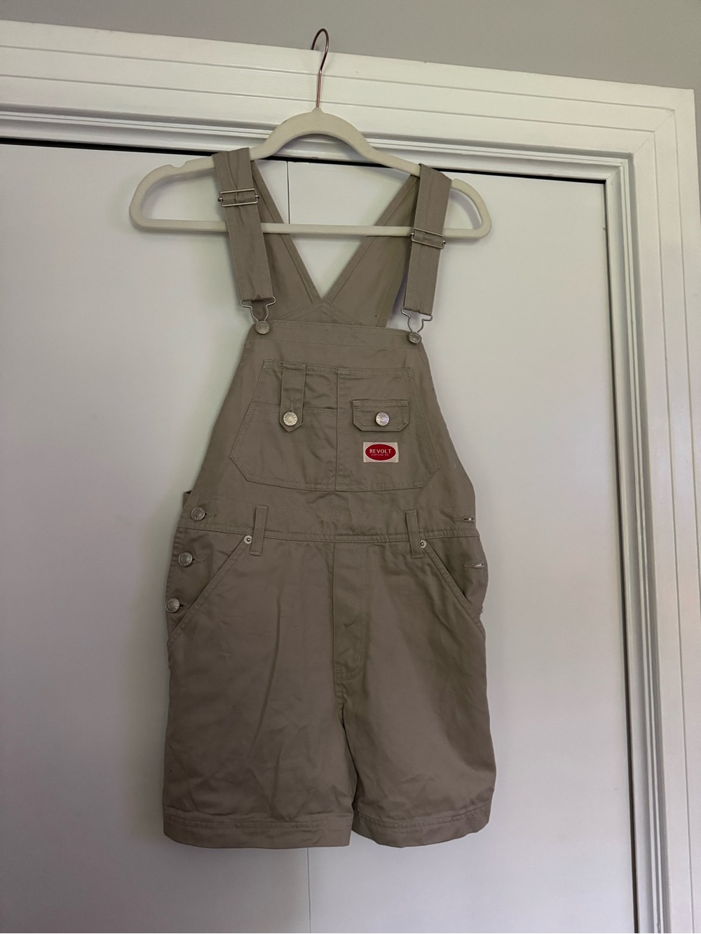 Revolt Women's Bib Shortalls in Khaki